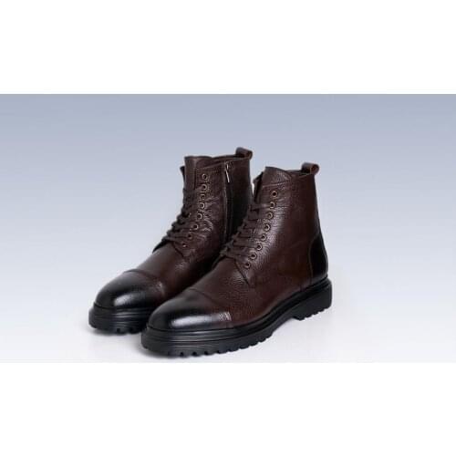 Ibay 011 چکمه های گاه به گاه چرم قهوه ای ماکسیمو مردان