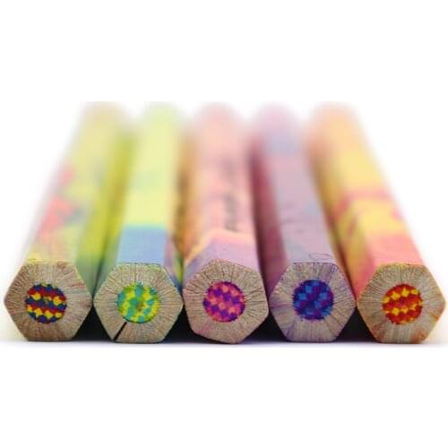 DEDEDEPRAISE Art Color Lead Pencil Painting Pencil 4colors-in-1-colored-pencil Writing Drawing 5 Colors Stationery Gift Pencils