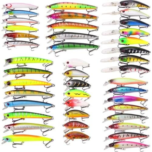 Crankbaits Kit Mixed Colors Fishing Lure Set Topwater Minnow Wobblers Artificial Hard Baits for Carp Bass Isca Pesca
