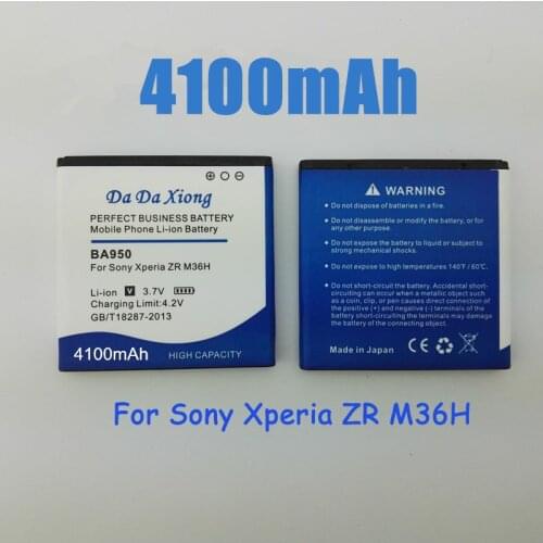 4100mAh BA950 Li-ion Phone Battery for Sony Ericsson Xperia ZR SO-04E M36h C5502 C5503 AB-0300