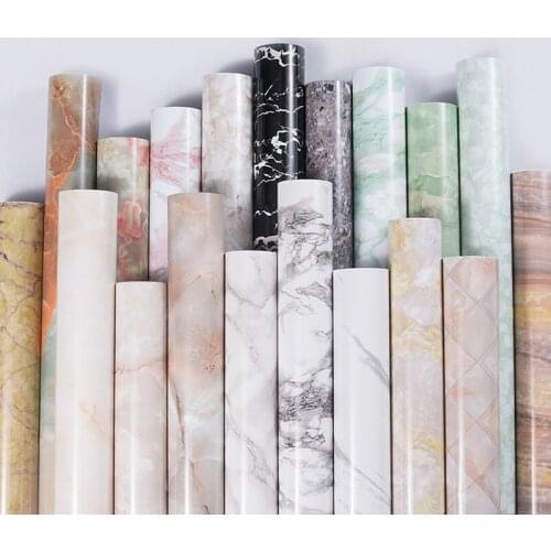 Furniture Renovation Wallpapers Sticker Kitchen Decoration Wallpaper Bathroom Waterproof Cupboard Table Pvc Wall Adhesive Paper