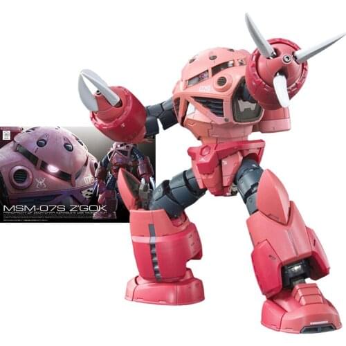 Bandai Gundam Model Kit Anime Figure RG 1/144 16 Z'GOK CHAR CUSTOM Genuine Gunpla Model Anime Action Figure Toys for Children