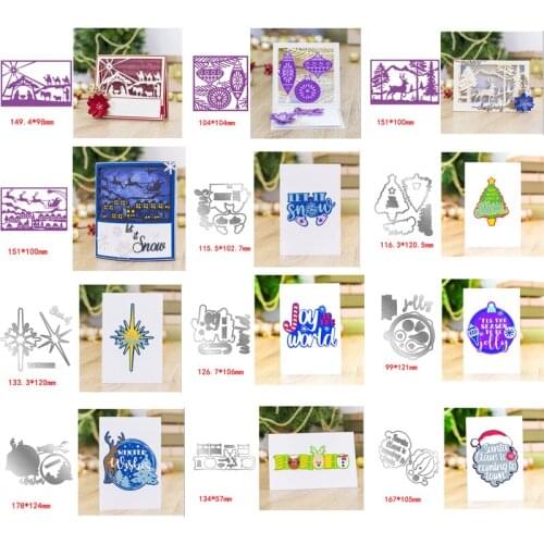 New Winter Theme Christmas Scenery Tree Elk Star Words Metal Cutting Dies Scrapbooking Album Paper Diy Embossing Card 2020