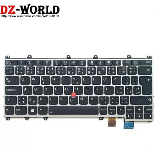 New/orig Silver border CZ Czech Backlit Keyboard for Lenovo Thinkpad Yoga 370 Backlight Teclado 01AV724 01EN435