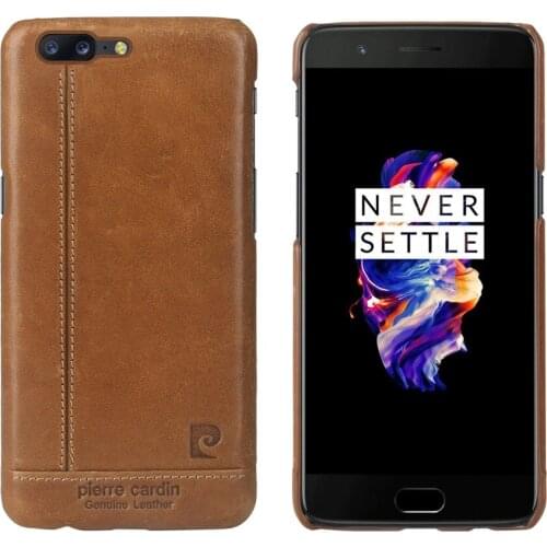 Pierre Cardin Luxury Genuine Leather Phone Cover for Coque One plus 5 Case