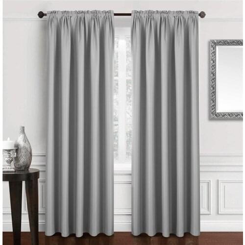 Grey Solid Blackout Curtains For Bedroom Modern High Shading Thermal Insulating Curtains Living Room Window Treatment Drapes