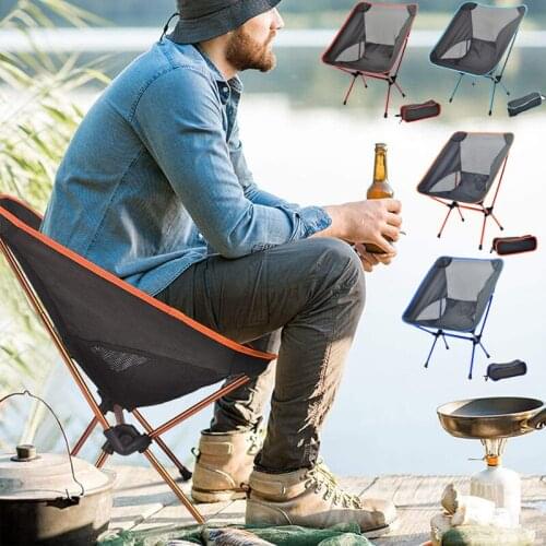 Folding Camping Chair Outdoor Picnic BBQ Beach Chair Ultralight Garden Chairs Travel Chair Fishing Portable Chair Hiking Chairs