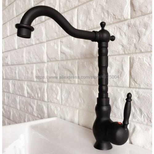 Single Handle Bathroom Hot/Cold Basin Faucet Bathroom Kitchen Deck Mounted Oil Rubbed Bronze Basin Faucet Nnf359