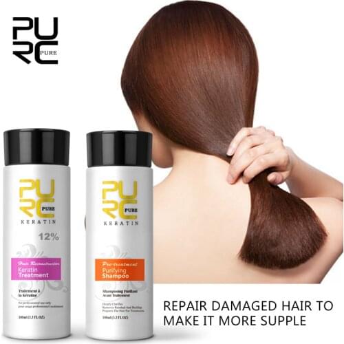 PURC Keratin Treatment Formalin 200ml 12% Purifying Shampoo Before Straightening Best Hair Care Sets Hair Treatment Curly Hair