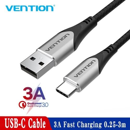Vention USB Type C Cable for Samsung S10 S9 3A Fast USB Charging Type-C Charger Data Cable for Redmi note 8 pro USB-C Cabo Wire
