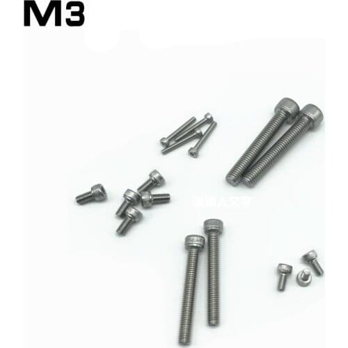 M3 304 Stainless Steel Hexagon Socket Head Cap Screws Inner Hex Socket Bicycle Bolt Metric Thread DIN912 Free Shipping
