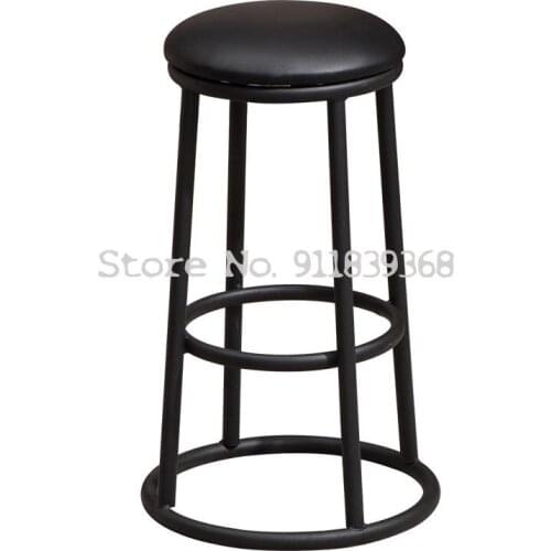 High stool bar stool iron art household milk tea bar cash register mobile phone shop heightening round modern minimalist chair