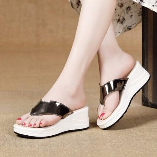 Womens Slippers 2021 Summer Outdoor Beach Flip Flop Solid Color Fashion Sandals Flat Casual Shoes