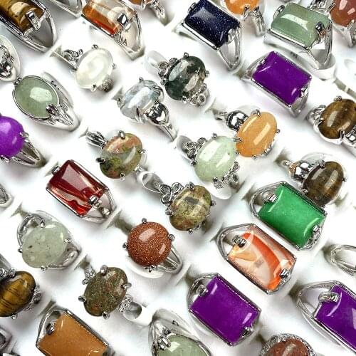 2020 hot sale 20pcs / lot heart-shaped semi-precious stone ring female engagement ring banquet jewelry gift