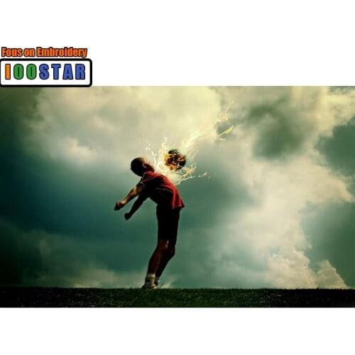 100% Full 5D Diy Square/Circle Diamond Painting Little Boy Burning Ball 3D Diamond Painting Rhinestone Painting Embroidery