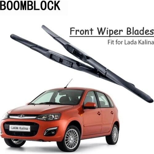 BOOMBLOCK 2pc Car Windshield Rubber Wiper Blades Arm Kit For Lada Kalina 2013 2012 2011 2010-2004