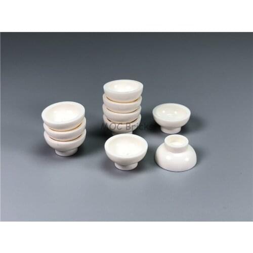 20pcs/lot MOC Bricks Tableware Utensil White Bowl Food Educational DIY Building Blocks toys for children Xmas gifts Dolls