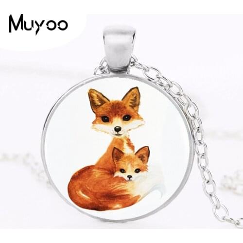 2017 Double Foxs Pendant Choker Statement Round Necklace For Women Dress Accessories Glass Dome Animal Pendants Jewelry HZ1