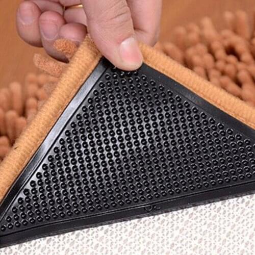 4pcs/Set Reusable Washable Rug Carpet Mat Grippers Non Slip Silicone Grip For Home Bath Living Room