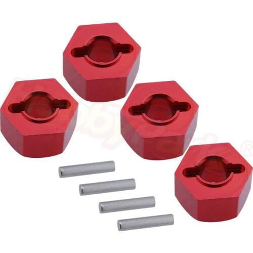 4pcs/lot Aluminum 12mm Wheel Hex Hub Adapter With 2*10mmPins for 1/10 RC Car AXIAL Wraith Spawn AX90056 SMT10 AX90057 AX90055