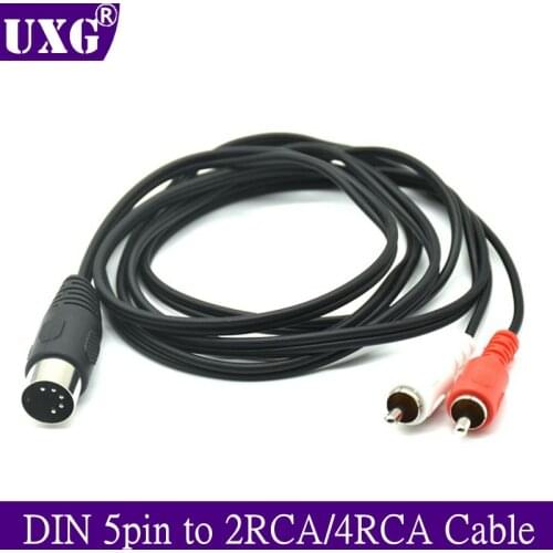 5-Pin DIN Male MIDI Cable to 2 Dual RCA 4 x RCA Male Plug Audio Cable For Naim, Quad Stereo Systems 50CM 150CM 5ft