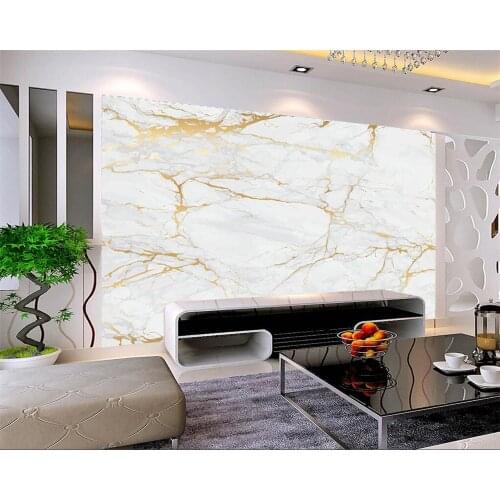 Beibehang papel de parede 3d HD Jazz White Marbling Golden Lines Background Wall Wall Cloth Home Decoration Mural Wallpaper