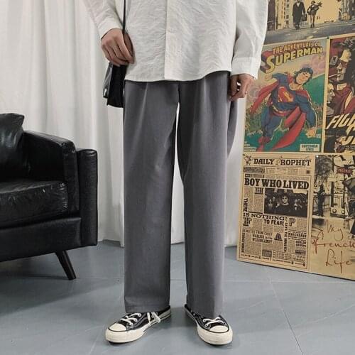 Streetwear Pants Men Fall Feeling Small Trousers Joggers Men Summer Japanese Loose Students Tide Brand Straight Casual Pants