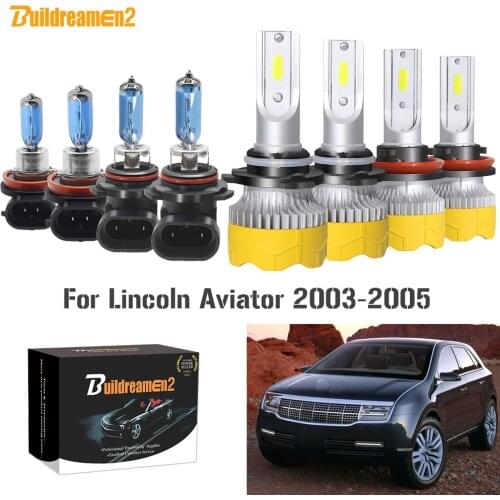 Buildreamen2 4 Pieces Car Headlight High Low Beam LED Halogen Bulb Headlamp H11 9005 12V For Lincoln Aviator 2003 2004 2005