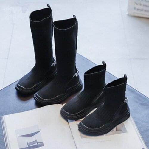 Childrens Ankle Boots Girls Socks Boots 2021 Autumn little girl boots kids Fashion Breathable Single Boots kids knee high boots