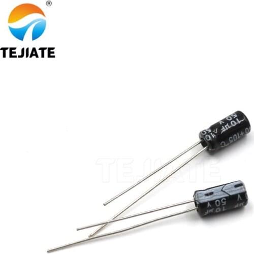 50PCS Higt quality 50V10UF 5*7mm 10UF 50V 4*7 Electrolytic capacitor