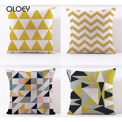 European-style Geometric Cushion Cover Nordic Home Linen Pillowcase Cushion Cover Cushion Cover Home Decoration To Map Custom