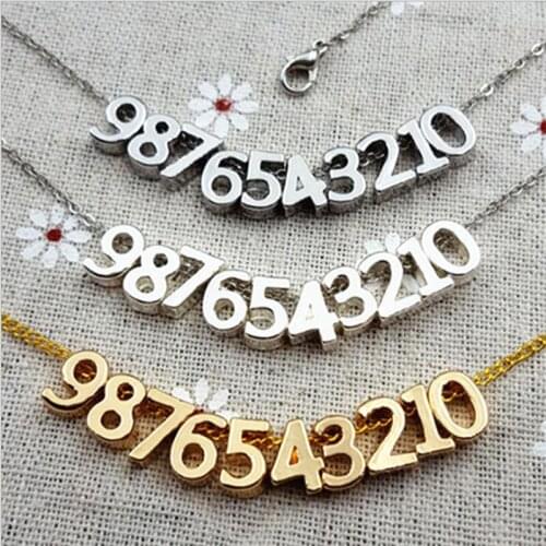 Fnixtar 0-9 Gold Color Digital Metal Alloy Charms for Women Jewelry Making New Number 2MM Hole Charm Lovely Pendant 10pcs/lot