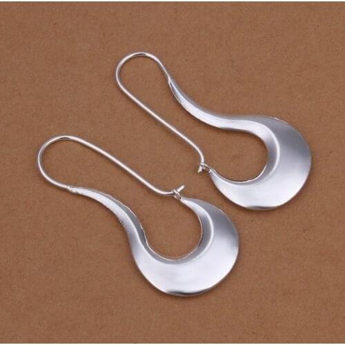 Hot Sale!!Free Shipping 925 Silver Earring,Fashion Sterling Silver Jewelry Flat Gloss Earrings SMTE338