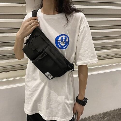 Men Black Waist Bag 2020 Casual Crossbody Bag Waterproof Travel Pouch Male Belt Bag Fanny Pack Chest Bags For Men Hip Waist Pack