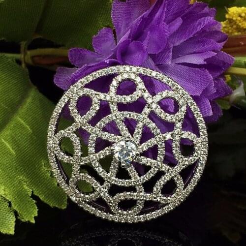 Delicate and subtle zircon jewelry copper round shape of multicolor found in classical style links pendant sweater chain