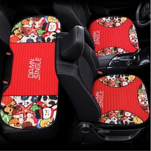 New Three-piece Car Seat without Backrest Four Seasons Universal Cartoon Dame single dog Car Seat Cushion Cover