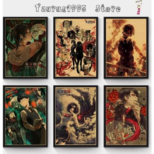 New Family wall art decoration Japan high popularity anime Tokyo Ghoul old style poster retro style Home decoration poster