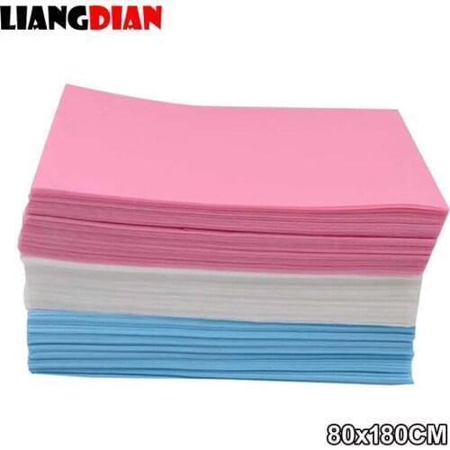 20pcs/pack Disposable Waterproof Non-Woven Cotton Bed Sheet Coverlet Table Cover For SPA Massage Salon Body Scrub 80x180cm