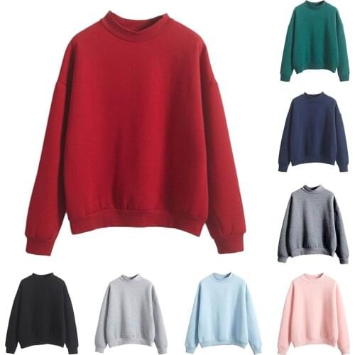 Autumn Winter Plus size Hoodies women Casual Solid Color Crew Neck Long Sleeve fall Sweatshirt Oversize Pullover women Hoodies