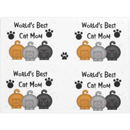 Personalized World best cat mom Doormat Floor Door Mat Machine Washable Non Slip Mats Bathroom Carpet