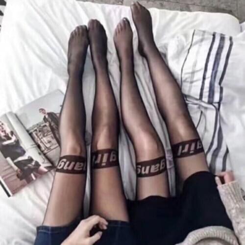 Sexy France Girls Stockings Transparent Letter Pantyhose Womens Tights