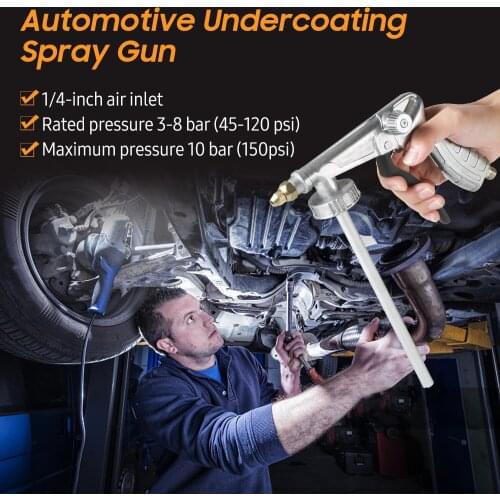 Undercoating Spray Gun Automotive Chassis Paint Sprayer 1/4-inch Air Inlet for Rubberized Undercoating Chip Guard Antirust Paint