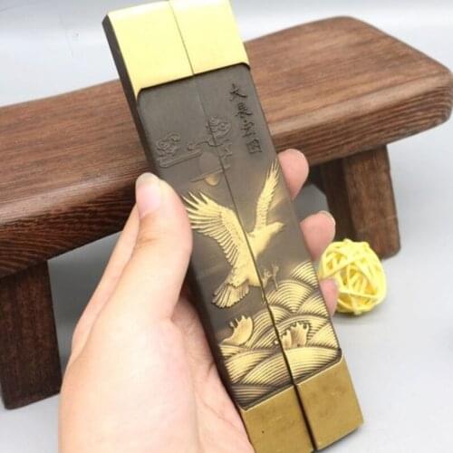 Carving Brass Paperweights Creative Relief Craft Pattern Paperweights Chinese Calligraphy Paperweights Xuan Paper Paper Weight