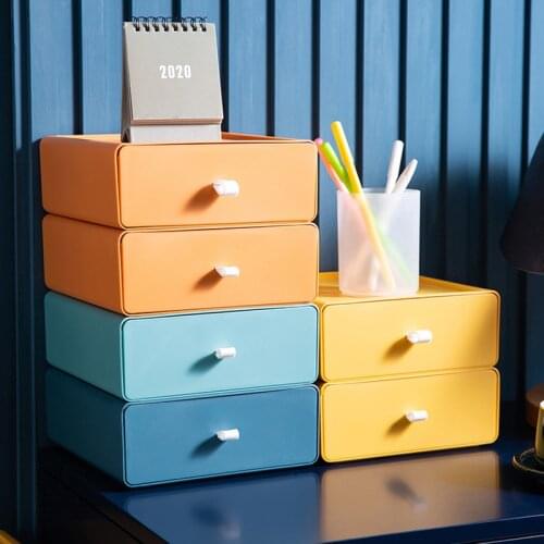 Stackable Drawer Type Storage Box Office Desk Stationery Storage Box Household Cosmetics Classification Combination Finishing