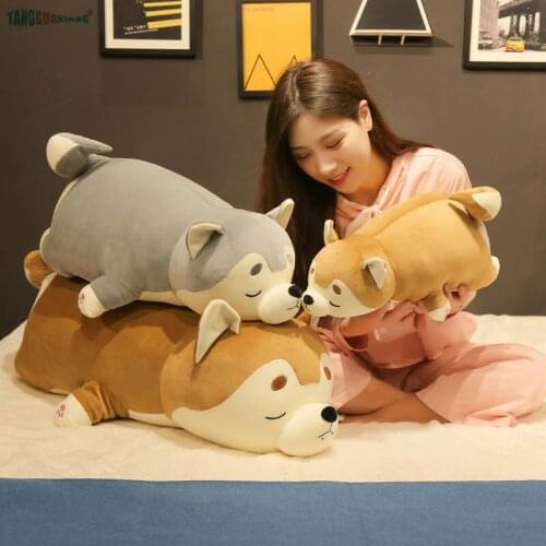 55-95cm Shiba Inu Dog Plush Toys pillow Soft Stuffed plush Animals Corgi dog kids toy sofa cushion backrest birthday Gift