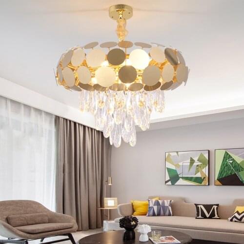 Modern minimalist creative personality light luxury chandelier round designer lamp villa hotel model room living room chandelier