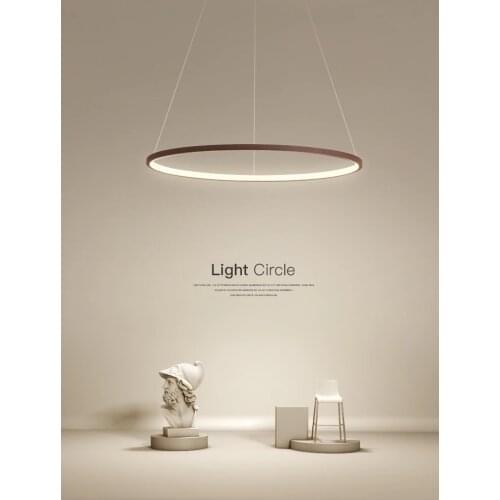 Modern Minimalist Chandelier led restaurant lamp Nordic designer single head round white / black / brown living room Chandeliers