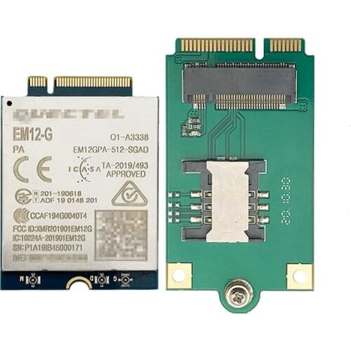 In stock Quectel EM12-G with m.2 to mini pci-e adapter EM12GPA-512-SGAD EM12 Cat-12 module