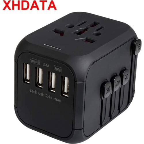 XHDATA 309A Smart Conversion Power Adapter Travel Universal with US/UK/EU/AU plug converter Standard Plug Converter