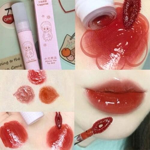 Cappuvini Water Mirror Lip Glaze Is Clear and Light, Not Easy To Take Off The Students Natural Nude Makeup Lip Makeup